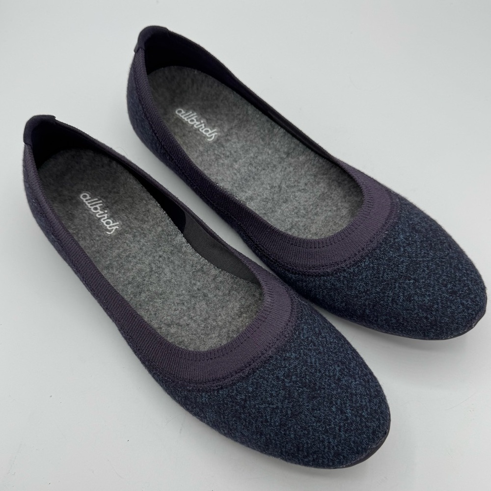Allbirds thunder purple wool ballet flats size 9.5 minimalist neutral classic